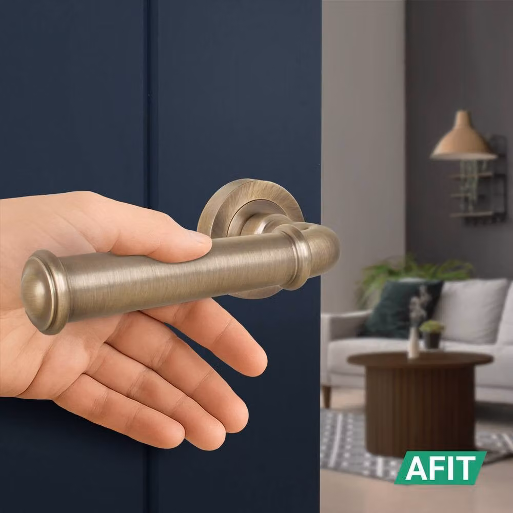 AFIT Antique Brass Internal Lever On Rose Door Handle in Bronze, 150 x 150 mm – 4