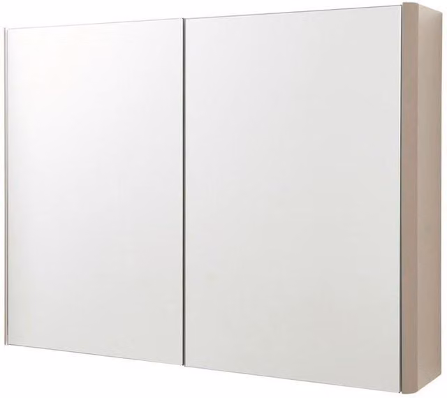 Clifton Grey 2-Door Mirror Bathroom Cabinet, Wall Mounted, H 60 cm x W 80 cm x D 16 cm