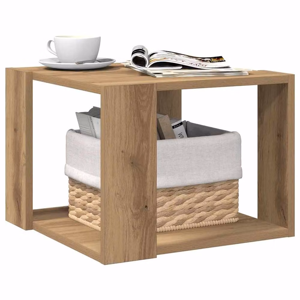 Berkfield Home Artisan Oak Coffee Table in Brown, W/D/H: 40 x 40 x 30 cm – 3