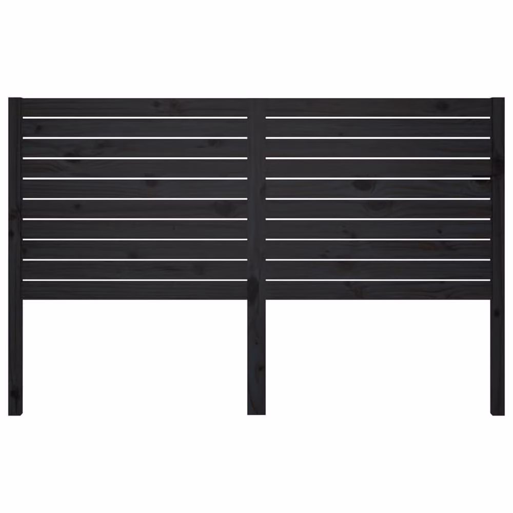 Berkfield Home Black Solid Pine Wood Bed Headboard, W/D/H: 146 x 4 x 100 cm – 3