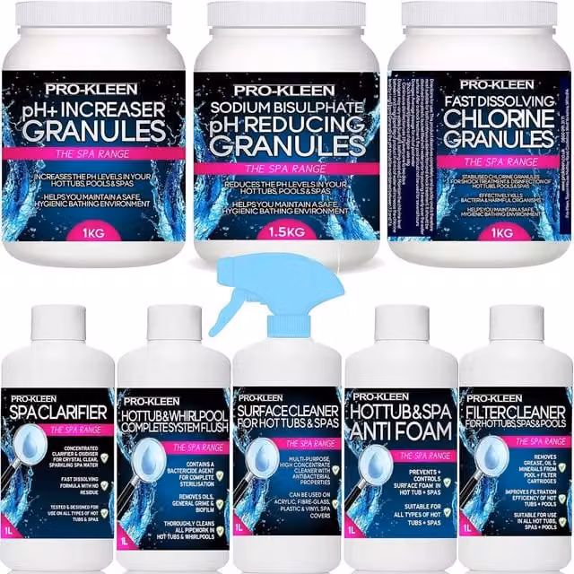 Pro-Kleen Water Clarification Chlorine Treatment for Hot Tubs, Clear