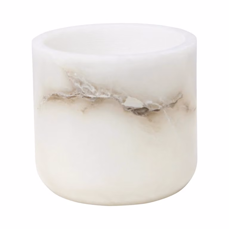 Dome Deco MILOS Round White Stone Tealight Holder