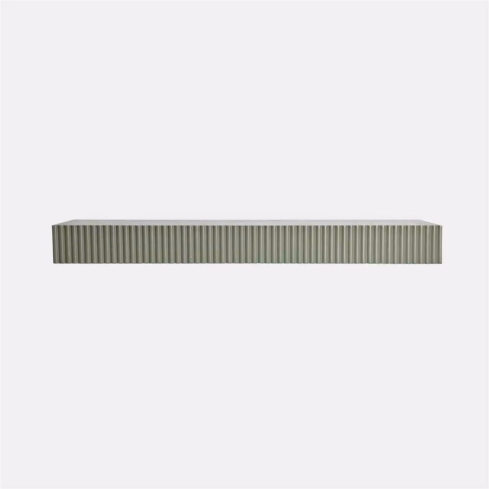 OHS Modern Ribbed Rectangle Wall Mounted Storage Shelf in Matt Light Green – 2