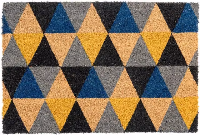 Nicola Spring Geometric Coir Door Mat, Multicolour, W: 60 cm, D: 40 cm – 5