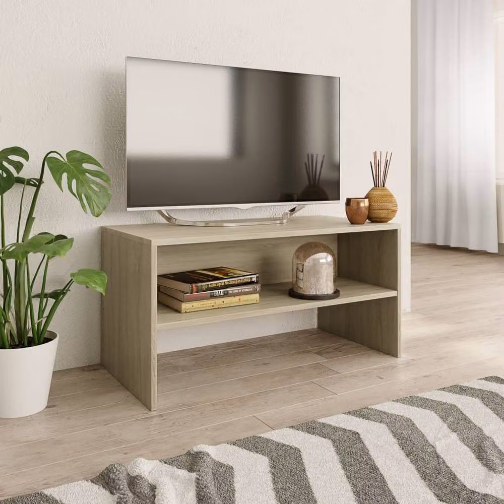 Berkfield Home Sonoma Oak TV Cabinet in Light Oak, W/D/H: 80 x 40 x 40 cm – 2