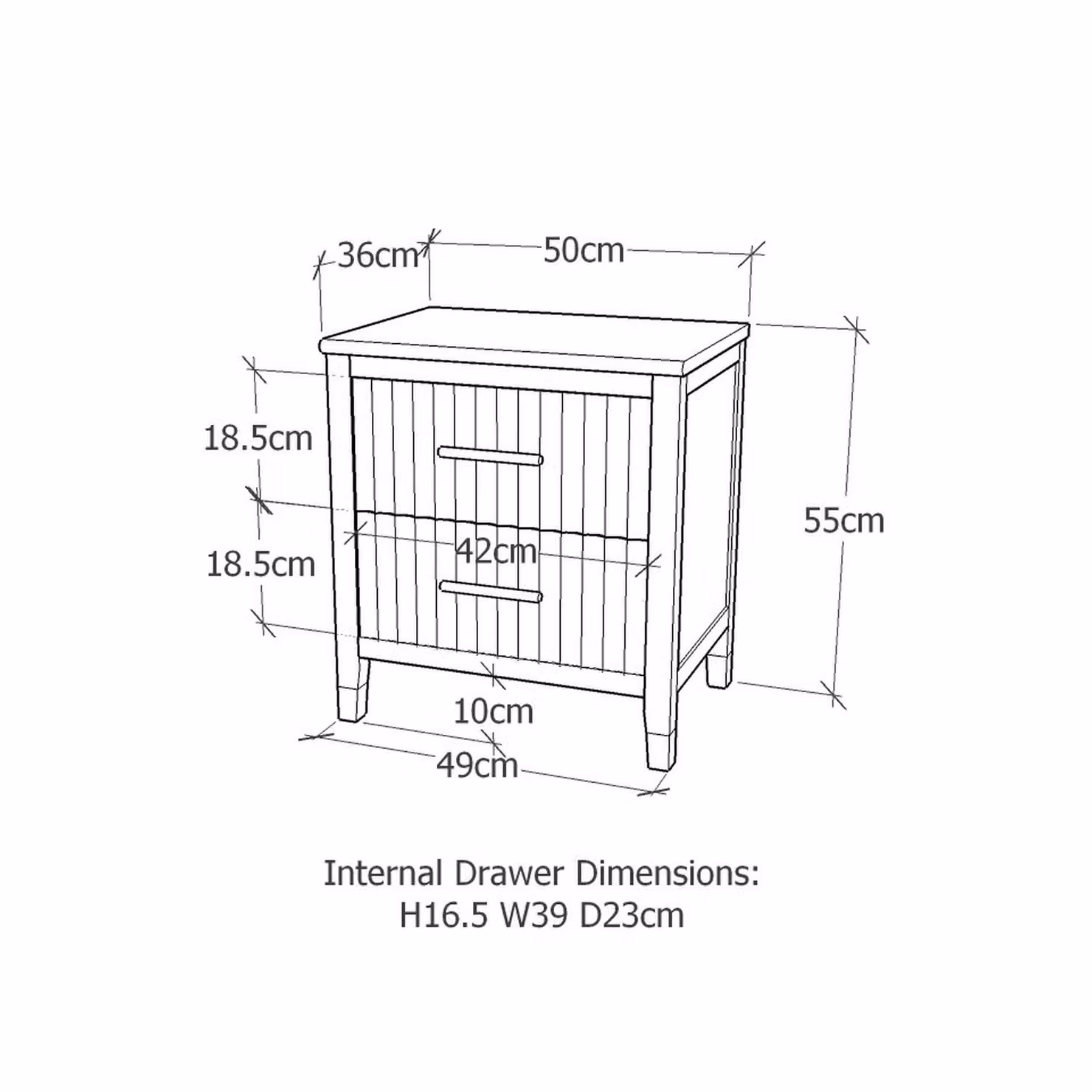 Cabinet Bits Biasi 2 Drawer Bedside Table in Grey – 2