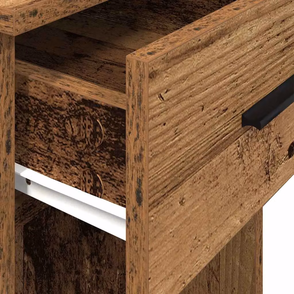 Berkfield Home Computer Tower Stand with Drawer in Old Wood Brown, W/D/H: 35 x 45 x 77 cm – 5