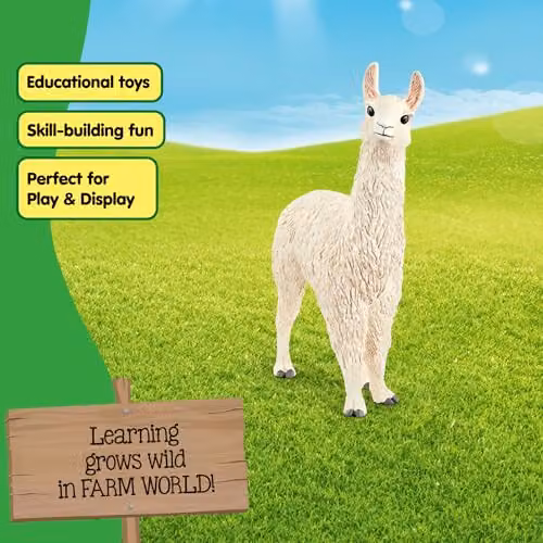 Schleich Farm World White Llama Toy Figurine – 3