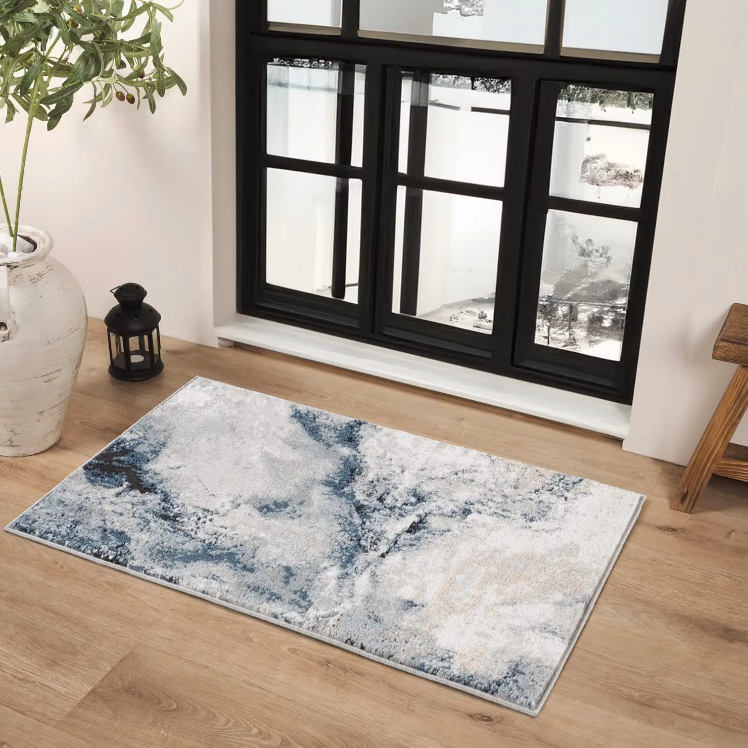 Livabliss Jolie Abstract Modern Marble Rug in Blue, Grey and Beige, W: 140 cm, L: 200 cm – 8