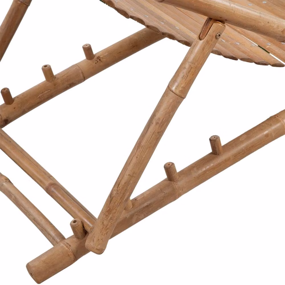Berkfield Home Outdoor Bamboo Deck Chair with Footrest in Brown – 2