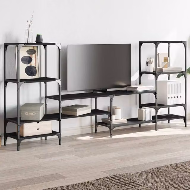 Berkfield Home TV Cabinet in Black, W/D/H: 206.5 x 28.5 x 95 cm – 1