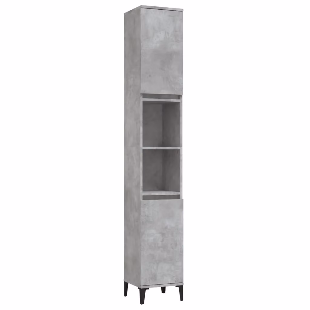 Berkfield Home Modern Grey Bathroom Cabinet with Internal Shelves and Hinged Doors, W/D/H: 30 x 30 x 190 cm – 2