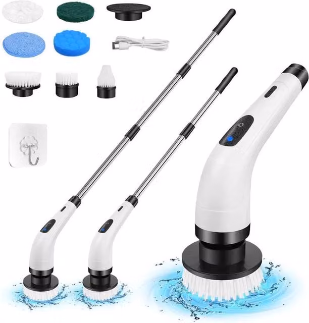 SPETLEK Electric Spin Scrubber Cleaning Brush for Bathroom and Shower, White