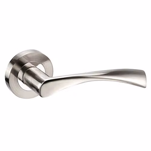 Golden Grace Astrid Door Handles in Polished Chrome and Silver Duo Finish