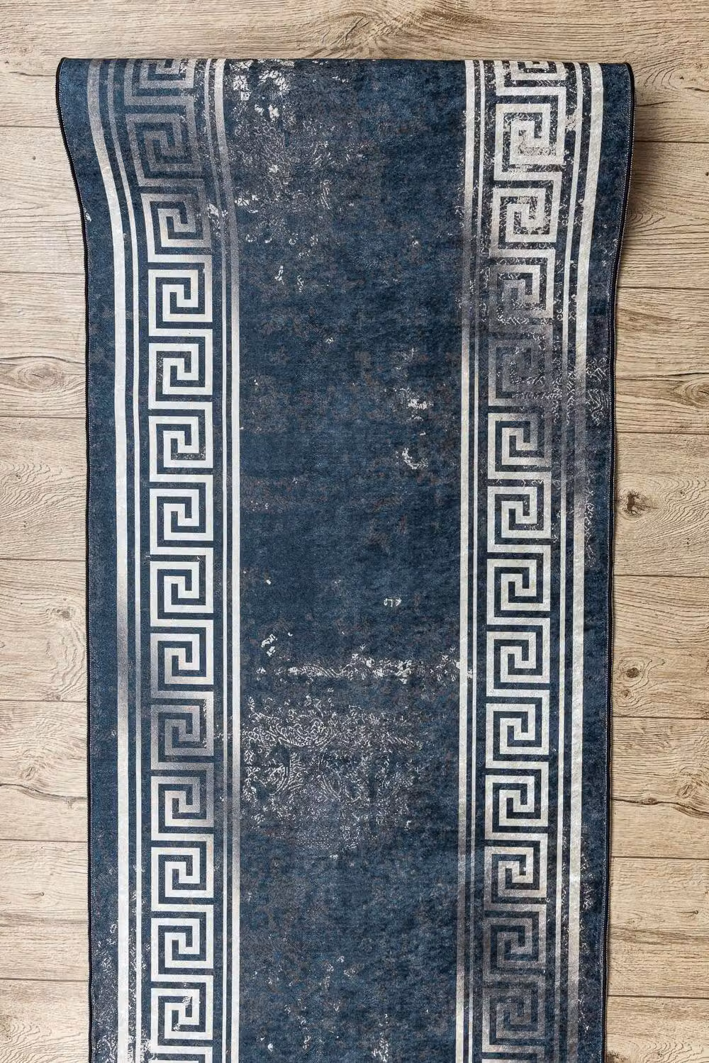 RugsX Anti-Slip Lotus Runner in Grey and Blue, W/D: 120 x 340 cm – 4