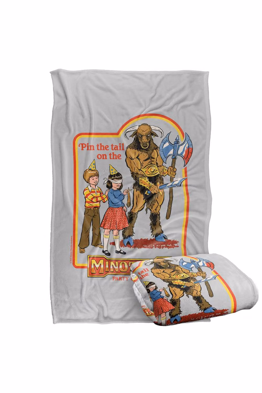 Steven Rhodes Pin The Tail On The Minotaur Super Soft Fleece Throw Blanket, Multicolour, W/D/H: 91 x 147 cm – 2