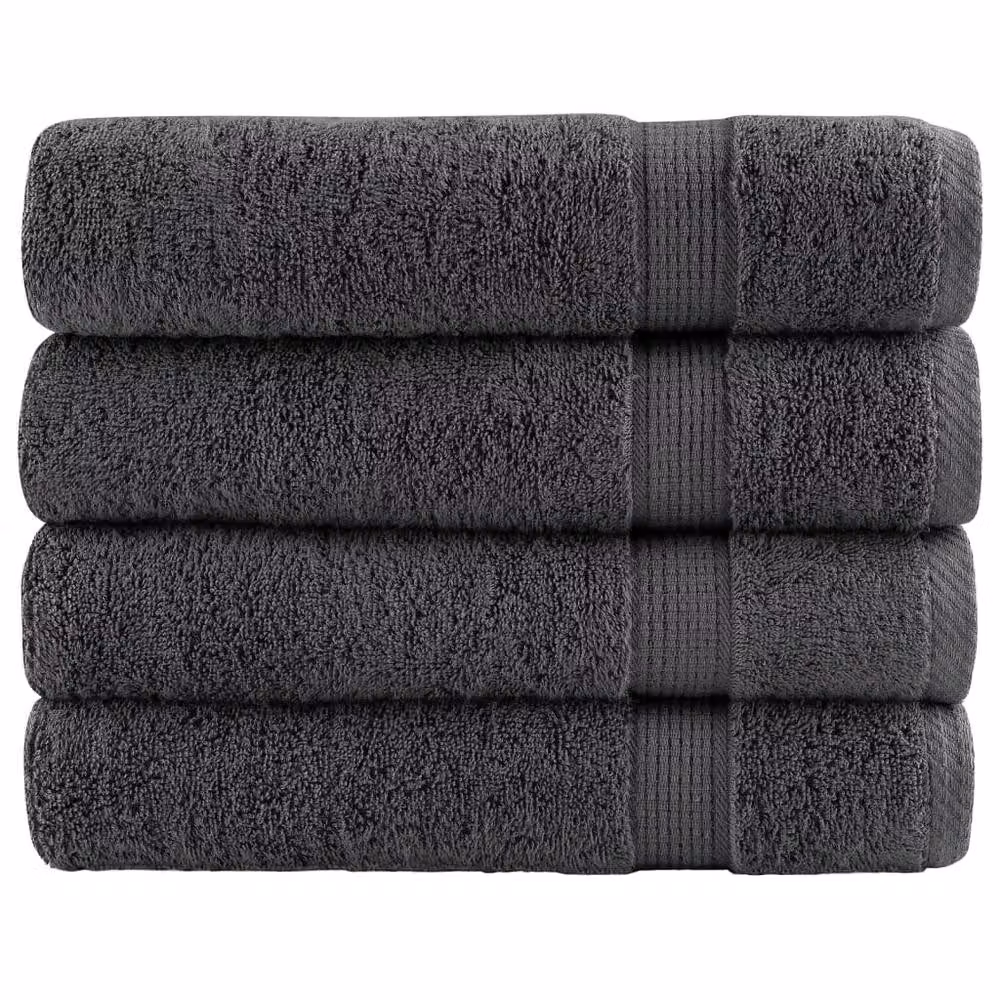 Berkfield Home SOLUND Premium Cotton Terry Shower Towels, 4 Pack, Anthracite, W: 70 cm, L: 140 cm, 600gsm – 2