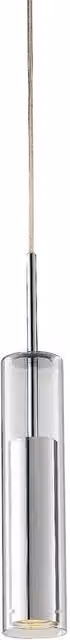 Netlighting TABOO Slim Pendant Ceiling Light in Chrome and Silver, W/D/H: 7 x 7 x 47 cm