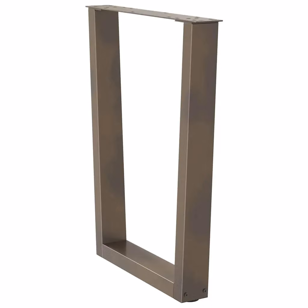 Berkfield Home V-Shape Dining Table Legs, 3 Piece Set, Brown Steel, H: 70 x 72-73.3 cm – 2