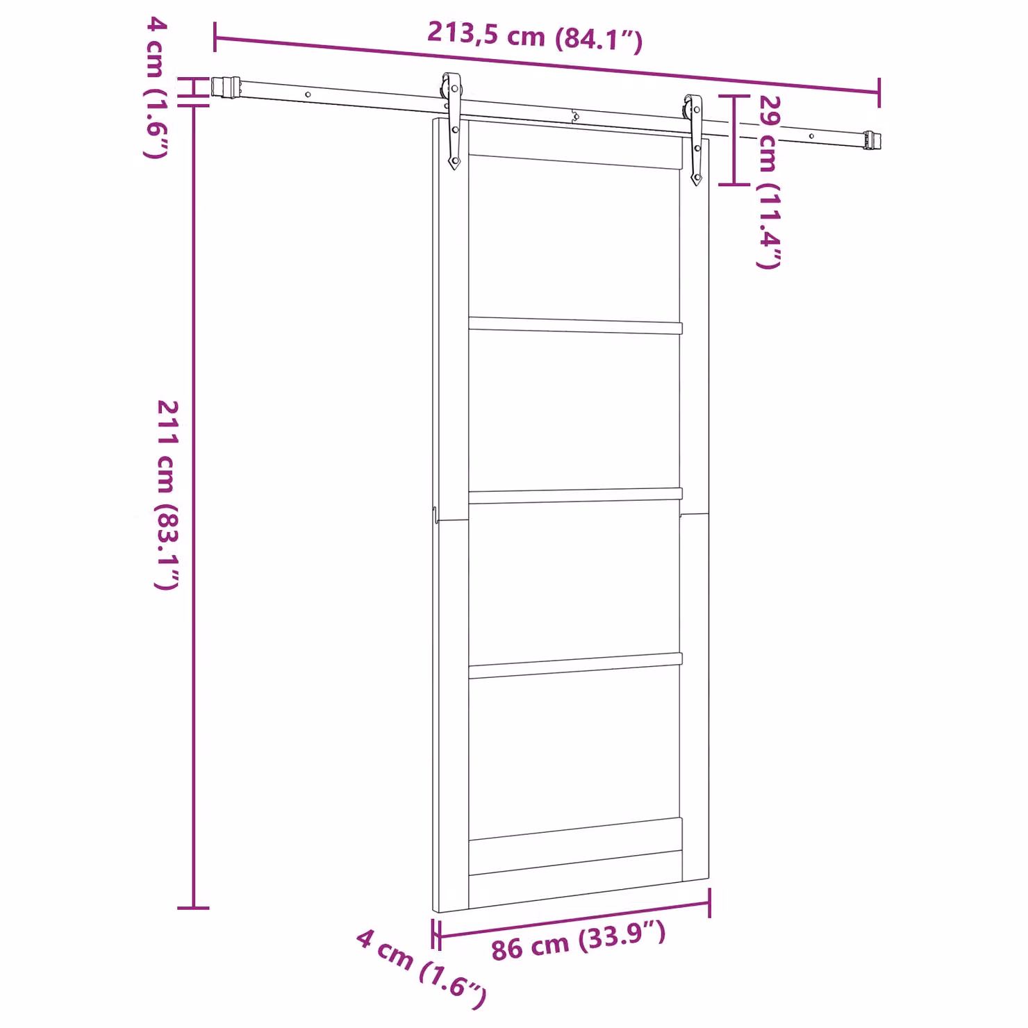Berkfield Home Orkdal Solid Wood Pine Sliding Door with Hardware Set in Beige – 3