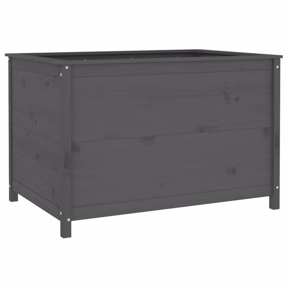 Berkfield Home Garden Grey Solid Wood Pine Raised Bed W: 119.5 cm, D: 82.5 cm, H: 78 cm – 3
