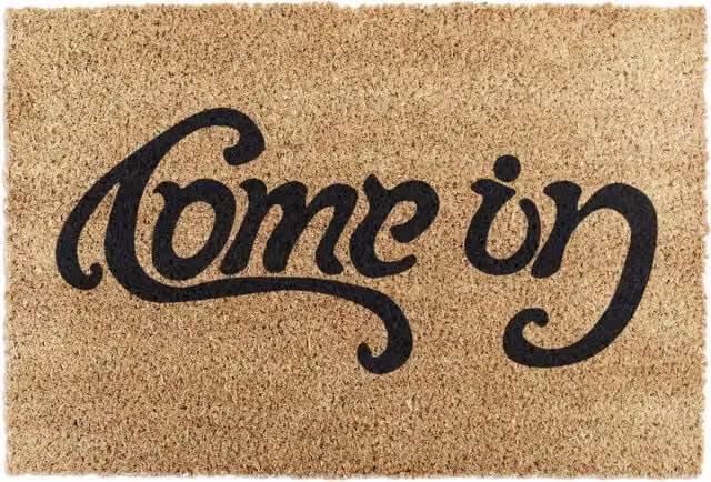 Artsy Mats Come in Go Away Doormat, Brown, Coir and Natural Rubber, Non-Slip, Rectangular