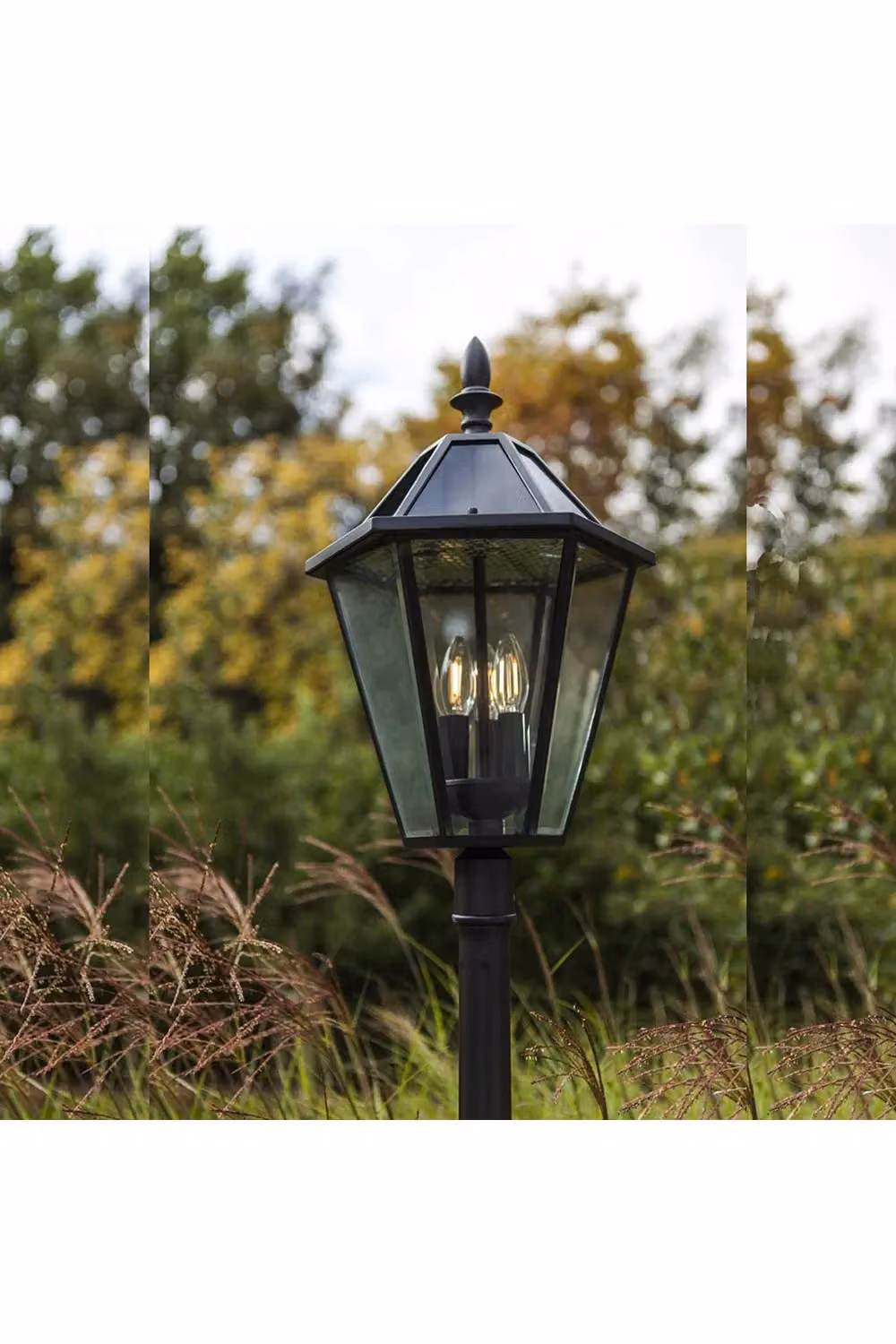 CGC Lighting London Extra Tall Black Victorian Style LED Solar Post Light, Height: 230 cm – 3