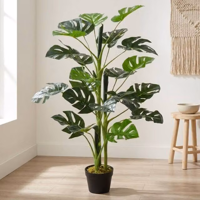 STILVORA Artificial Green Monstera Plant with Nursery Pot, Height: 100 cm