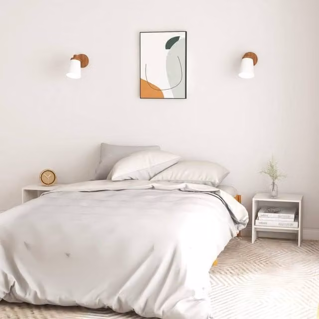 Berkfield Home Beautiful Bedside Cabinet in White Solid Pinewood, W/D/H: 40 x 30.5 x 40 cm