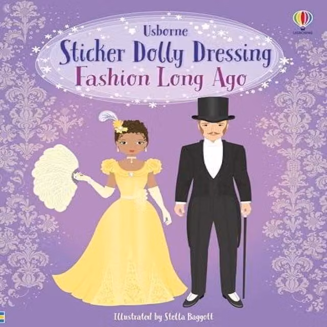 Lucy Bowman Sticker Dolly Dressing Fashion Long Ago Paperback Book by Usborne Publishing Ltd, Multicolour and Purple