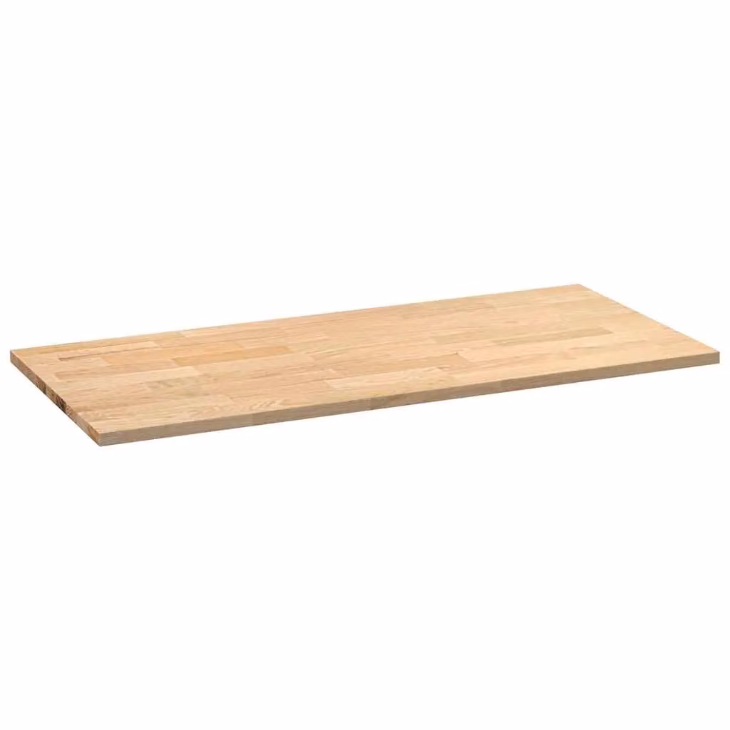 Berkfield Home Solid Oak Wood Kitchen Worktop, Brown, W: 140 cm, D: 63.5 cm, H: 2.7 cm – 2