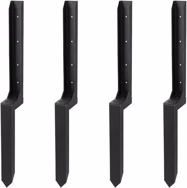 NESTLUNE Heavy Duty Fence Post Anchor Repair Kit, 4 Pieces, Black, W/D/H: 300 x 120 cm – 1