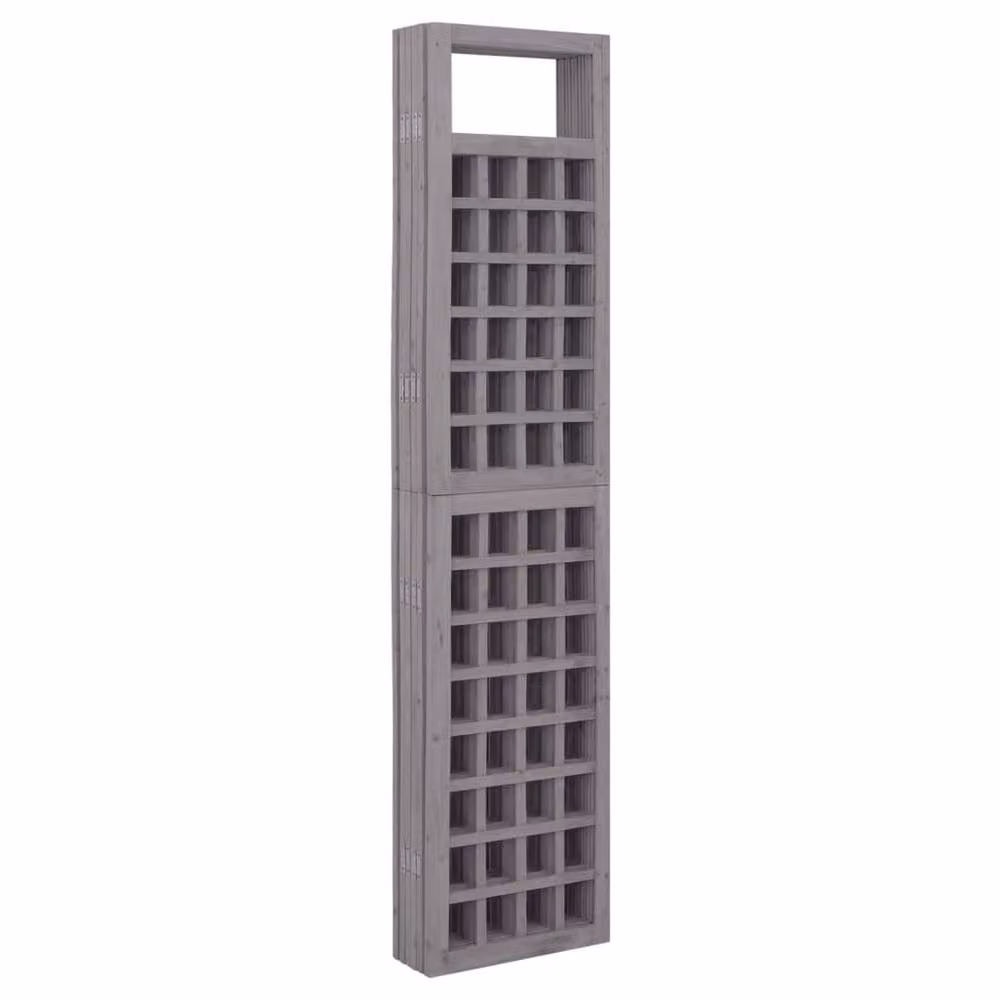 Berkfield Home 6-Panel Durable Solid Fir Wood Room Divider in Grey, W: 242.5 cm, H: 180 cm – 2