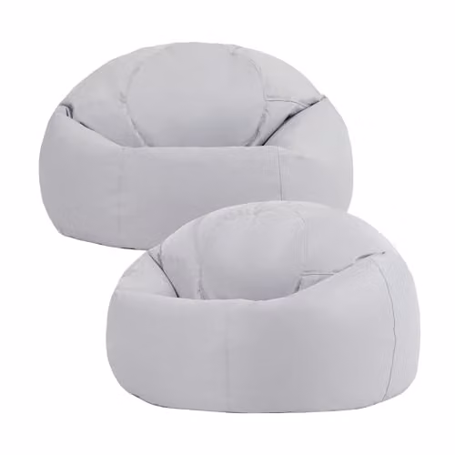 Bean Bag Bazaar Kingston Outdoor Bean Bags with Filling, 2 Pack, Grey – 1