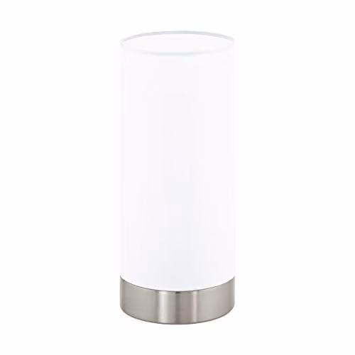Loops Table Lamp in Silver with White Round Glass Shade, E27, 60W