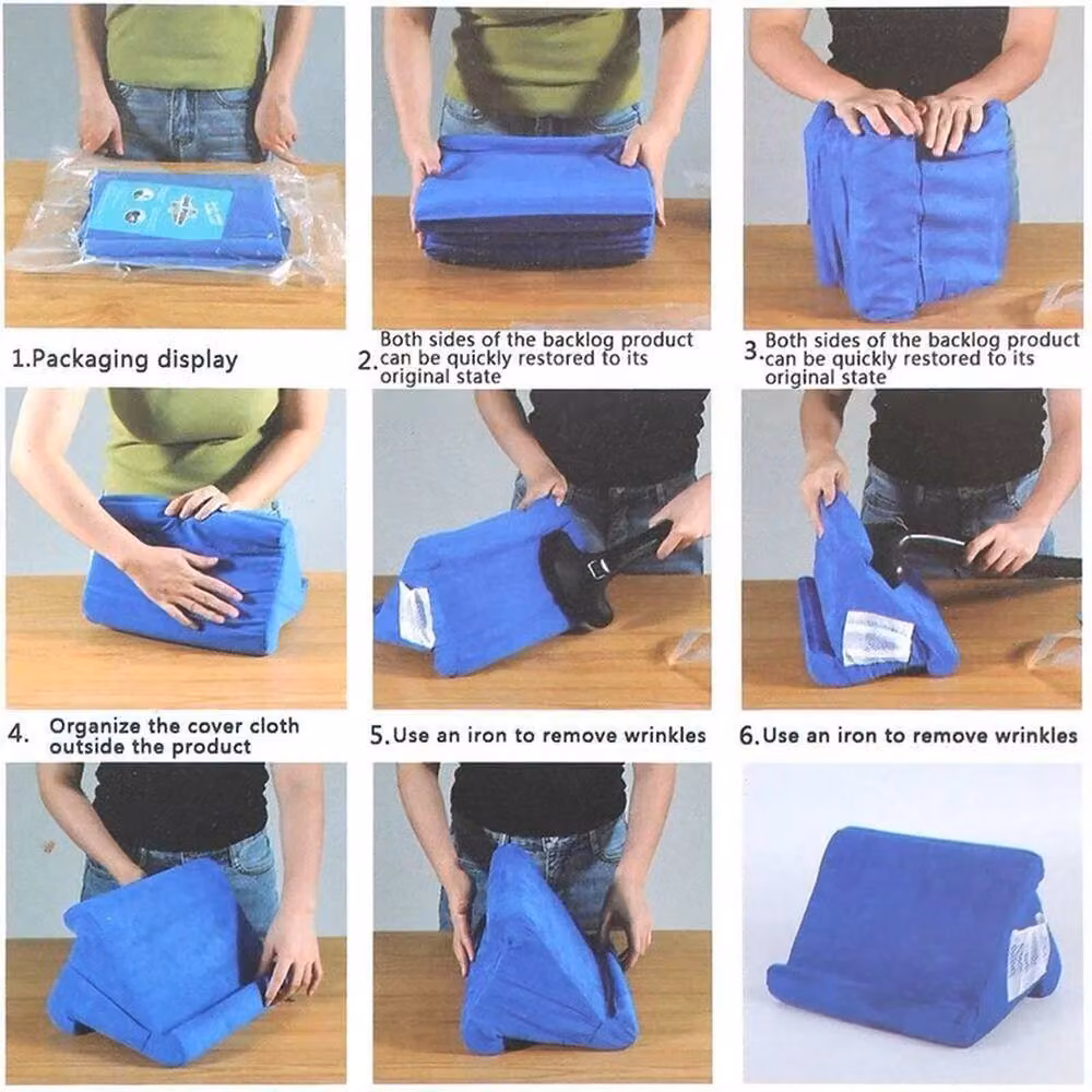 FLAVORA Multi-Angle Soft Wedge Lap Stand Phone Cushion in Blue for Babies – 2