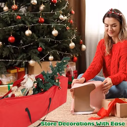 Deco Express Christmas Tree Storage Bag in Red, W/D/H: 160 x 30 x 50 cm – 2