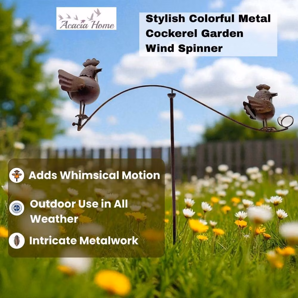 Minster Cockeril Garden Spinner in Brown, W/D/H: 90 x 90 x 140 cm – 3