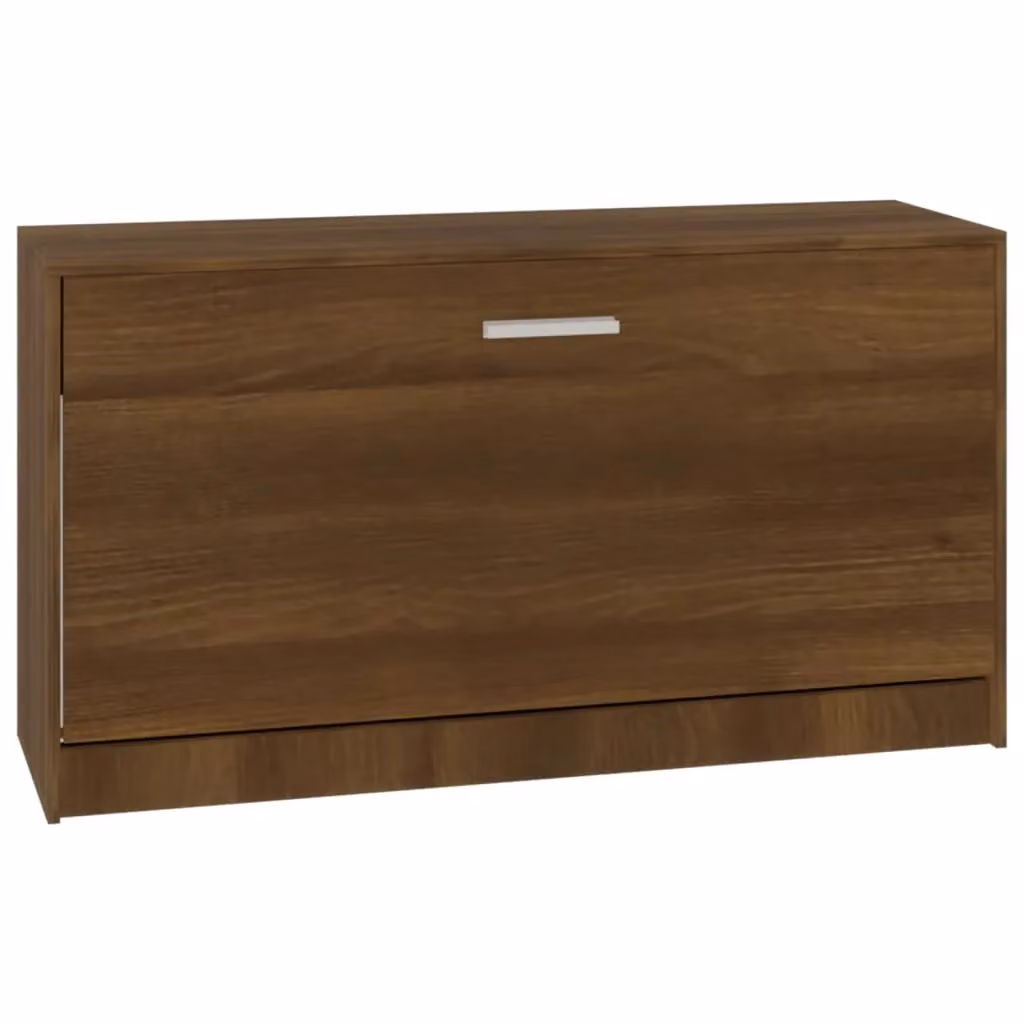 Berkfield Home Shoe Bench in Brown Oak, W/D/H: 80 x 24 x 45 cm – 2