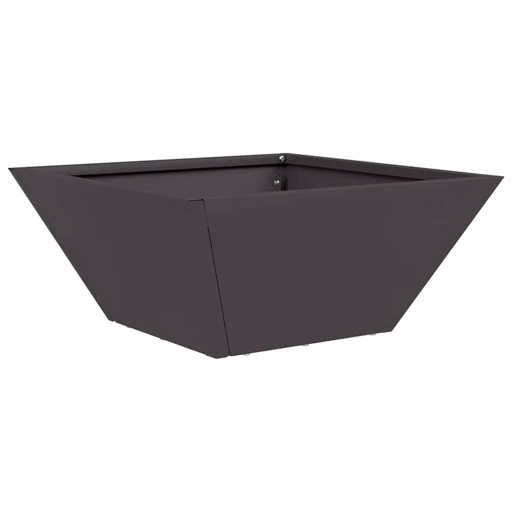 Berkfield Home Modern Garden Bowl Planter, Black Steel, W/D/H: 35 x 35 x 15 cm – 3