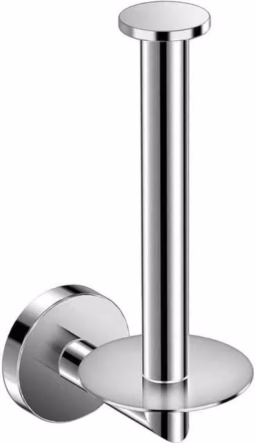 Cosmic Start Vertical Toilet Roll Holder in Grey Metal with Chrome Finish – 1