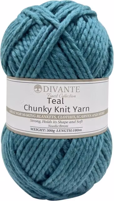 Divante Petrol Chunky Knit Yarn for Adults
