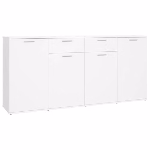 vidaXL Modern White Sideboard in MDF, W/D/H: 160 x 36 x 75 cm