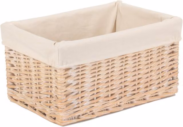 Red Hamper Wicker Storage Basket with White Lining
