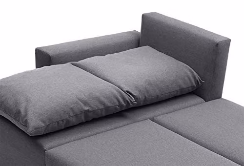 Abakus Direct Oslo Reversible L-Shape Corner Sofa Bed with Storage in Grey Fabric – 4