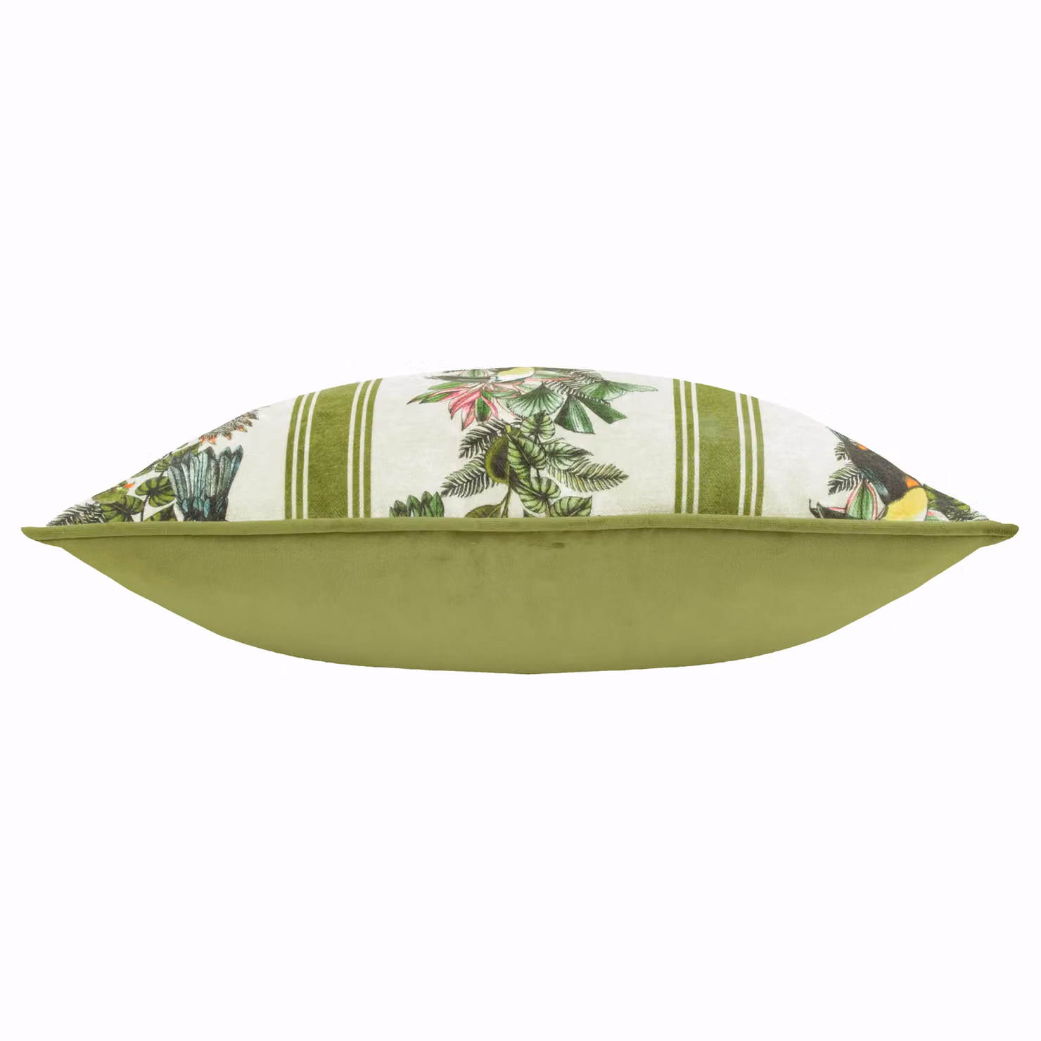 Wylder Tropics Leilani Floral Chenille Cushion, Multicolour Green, W/D/H: 43 x 43 x 43 cm – 2