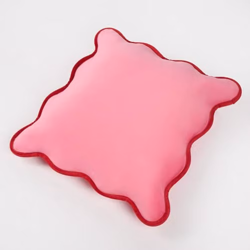 OHS Matte Velvet Scallop Edge Cushion Covers, 4 Pack, Pink and Red, W/D/H: 45 x 45 x 45 cm – 4