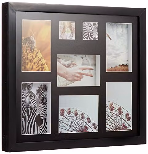 Premier Housewares Multi Photo Frame, Black, Rectangular Tabletop Design, W/D/H: 40 x 36 x 3 cm – 4