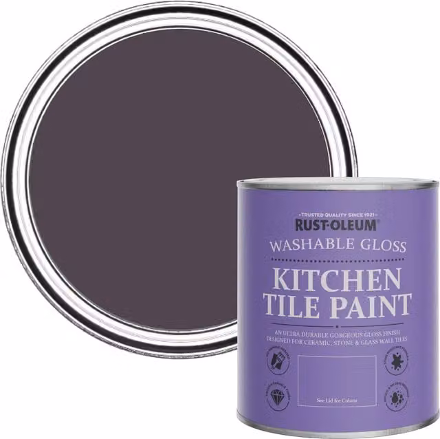 Rust-Oleum Water-Based Kitchen Tile Paint in Gloss Finish, Purple, 0.75 l