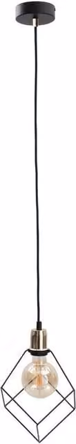 Netlighting Ruben Wire Frame Pendant Ceiling Light in Gold and Black, Diameter: 22 cm, 1x E27